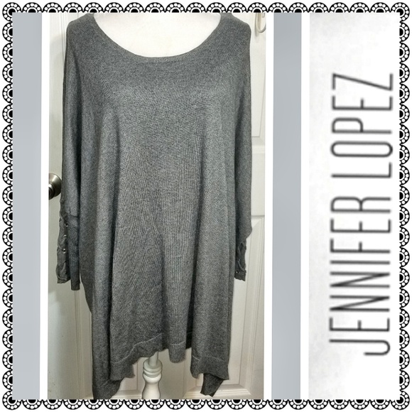 Jennifer Lopez Sweaters - {Jennifer Lopez} gray dolman sleeve sweater, L/XL